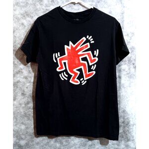 Keith Haring tee tshirt Mens Sz M black 100% cotton